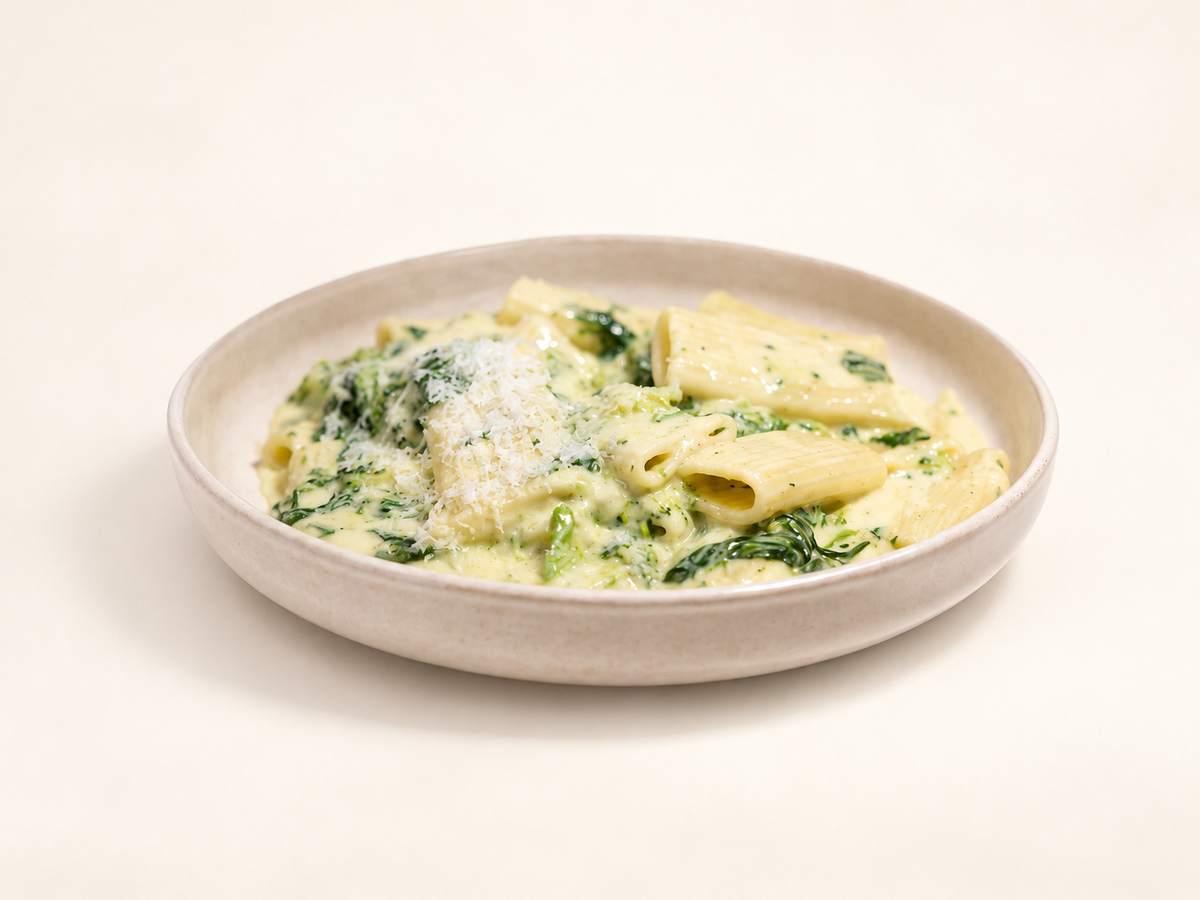 Spinach rigatoni