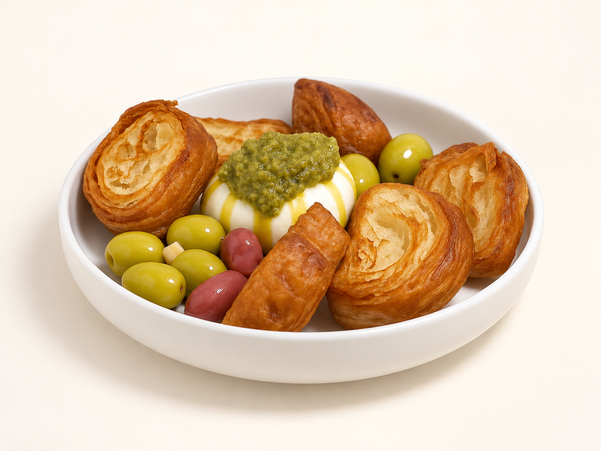 Olive & burrata croissant
