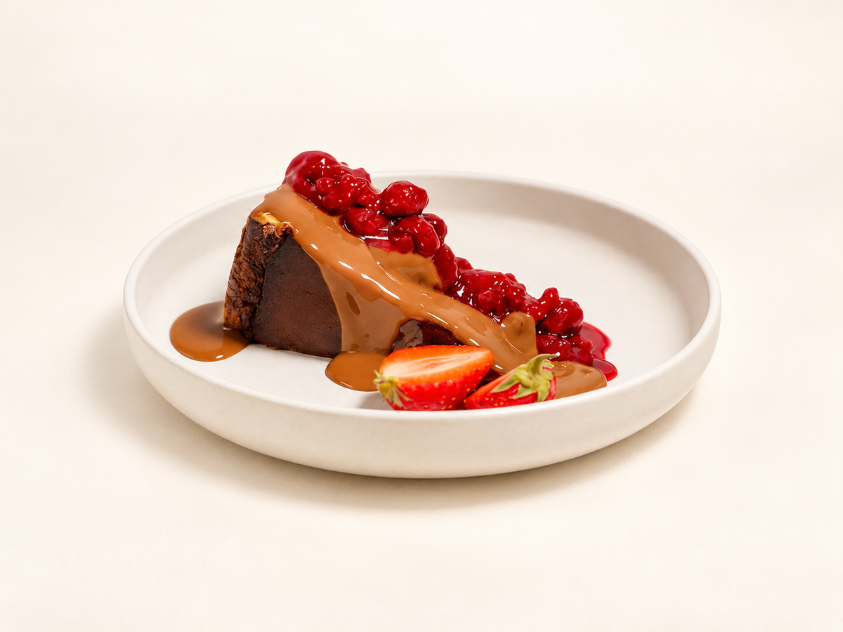 San Sebastián cheesecake, Chocolate & raspberry