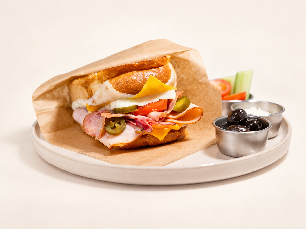 Mixed cheese & meat toast