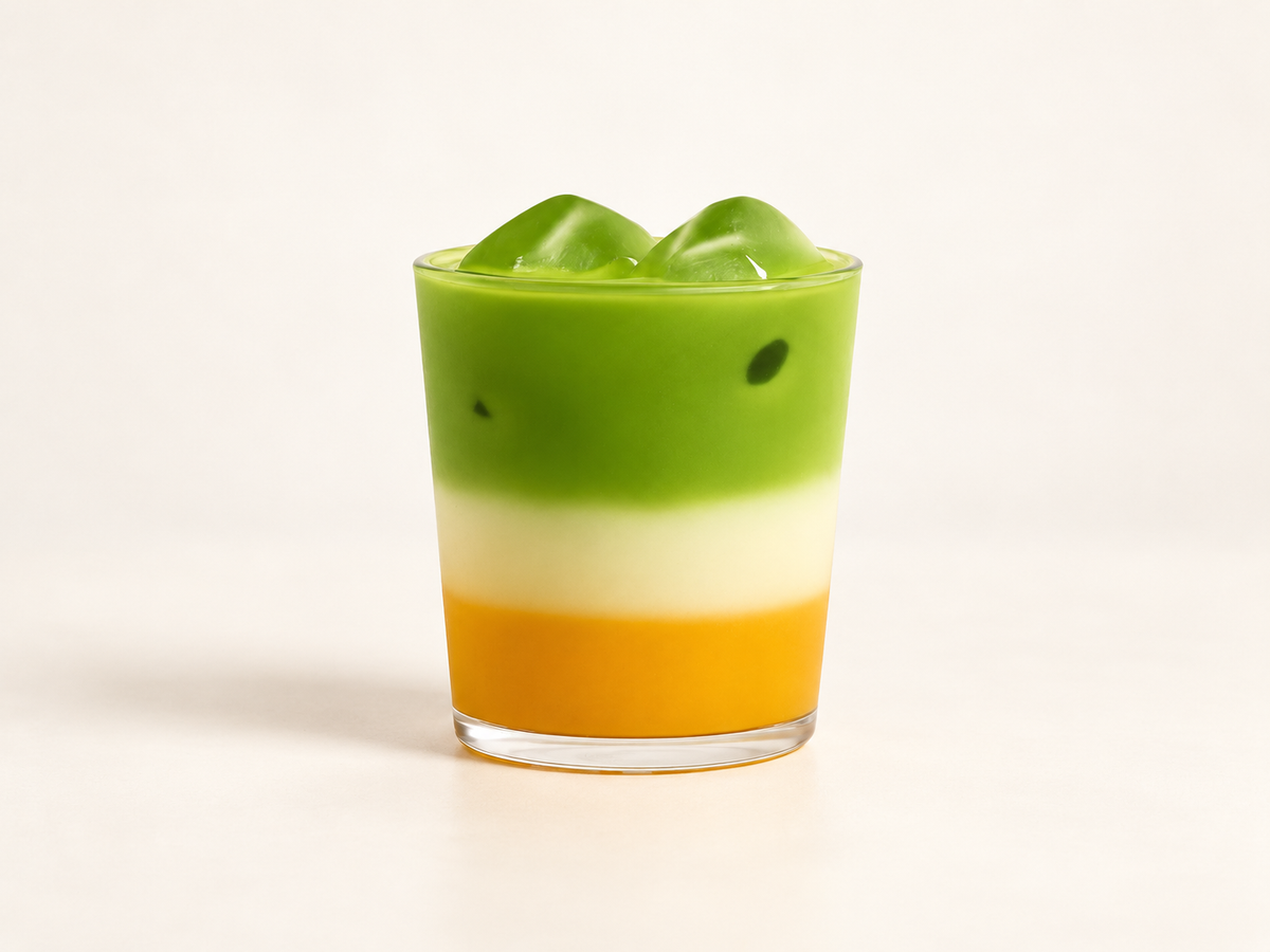 Iced mango matcha